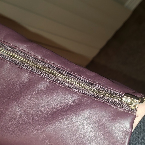 New York & Co Burgundy Faux Leather Jacket Sz M - Picture 7 of 15